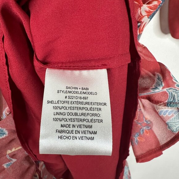 NWT SACHIN + BABI Mackenzie Dress Eastern Gouache Botanical Mini Casual Flowy S - Picture 9 of 14